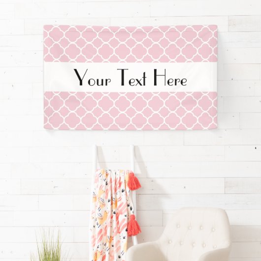 Roze Quatrefoil, Latticework, Marokkaanse Trellis Spandoek (Insitu)