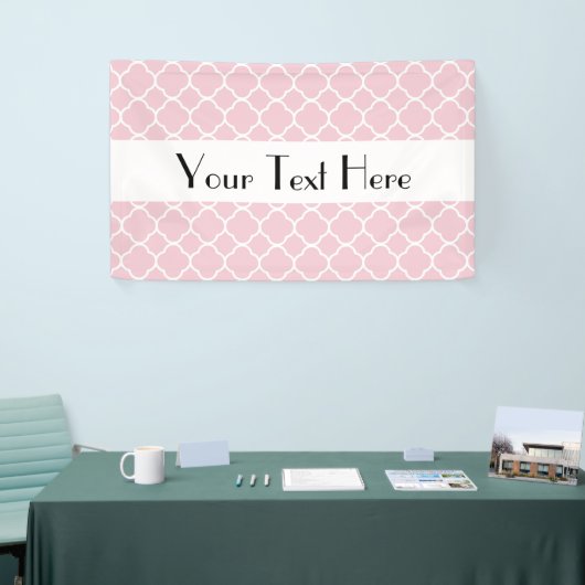 Roze Quatrefoil, Latticework, Marokkaanse Trellis Spandoek (Beurs)