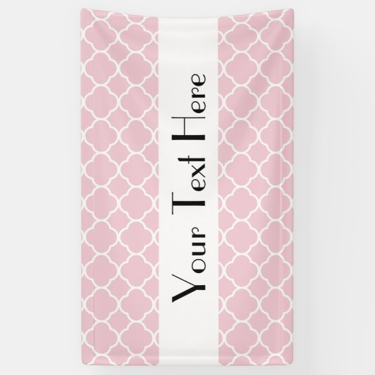 Roze Quatrefoil, Latticework, Marokkaanse Trellis Spandoek (Verticaal)