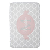Roze Quatrefoil - Speciaal gepersonaliseerde Bath Badmat (Voorkant Verticaal)