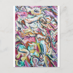 Roze Quetzalcoatl (abstract expressionisme) Briefkaart