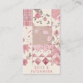Roze Quilt Patchwork Handgemaakte Kleding Visitekaartje (Voorkant)