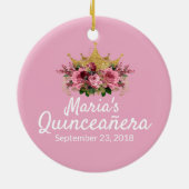 Roze Quinceañera Keepomwille Ornament (Achterkant)