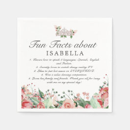 Roze Quinceañera Party Leuke Feiten Servetten