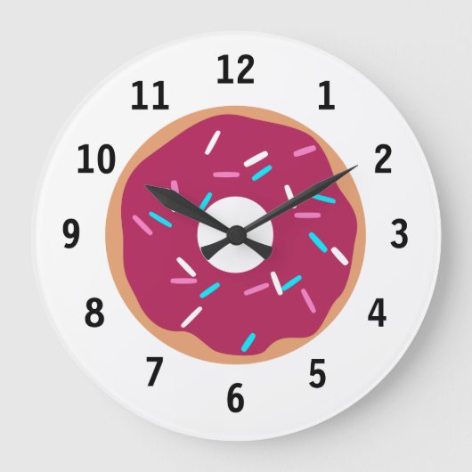 Roze raasbessen donut grote klok (Voorkant)