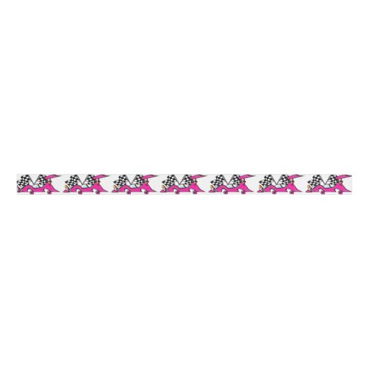 Roze racecar Ribbon Grosgrain Lint (Voorkant)