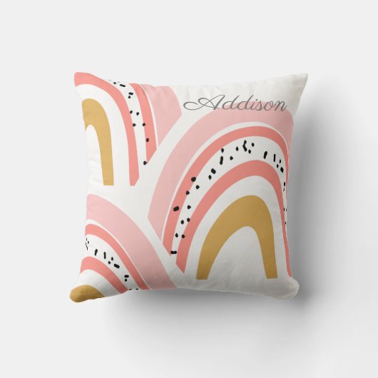 Roze Rainbow Boho Kussen (Achterkant)