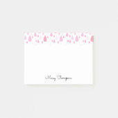 Roze Raindrops Monogram Naam Post-it® Notes (Voorkant)