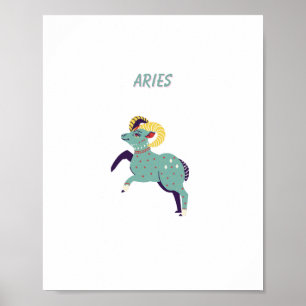 Roze Ram, sterrenbeeld, sterrenbeeld afdruk Poster