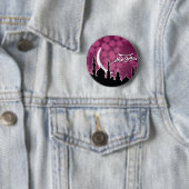 Roze Ramadan Kareem Ronde Button 5,7 Cm (In situ)