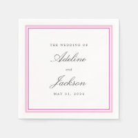 Roze rand klassieke traditionele bruiloft Napkins