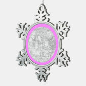 Roze rand rond tin sneeuwvlok ornament (Rechts)