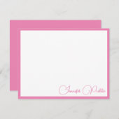 Roze Rand Typografie Script Naam Sjabloon Wit (Voorkant / Achterkant)