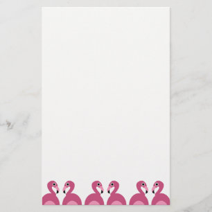 Roze rand van de Flamingos - Stationery Letterhead Briefpapier