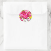 Roze Ranunculus Classic Round Stickers (Tas)