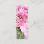 Roze ranunculus in een vase moeder bladwijzer mini visitekaartje (Achterkant)