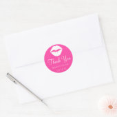 Roze Raspberry Sherbet en Witte Lippen Dank u Ronde Sticker (Envelop)