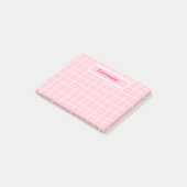 Roze rasterherinnering Sticky Notes (Schuin)