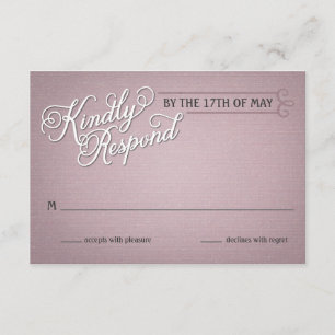 Roze reactie op bittere pil RSVP kaartje