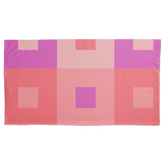 Roze rechthoeken kussensloop (Voorkant-Links)