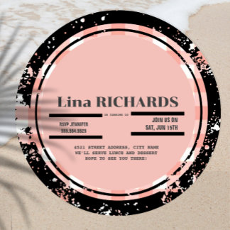  roze record verjaardagsuitnodiging save the date