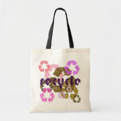 Roze Recyclen Symbool  stijl Canvas tas (Voorkant)