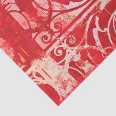  Roze Red Damask Paris Valentijn Tissuepapier (Detail)