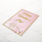 Roze Red en Gold Business Valentijn Folie Kaart (Gedraaid)