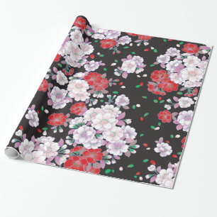 Roze Red Sakura Fine  Japans patroon Cadeaupapier