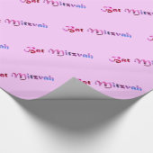 Roze Redbud Blossom Bat Mitzvah Cadeaupapier (Hoek)