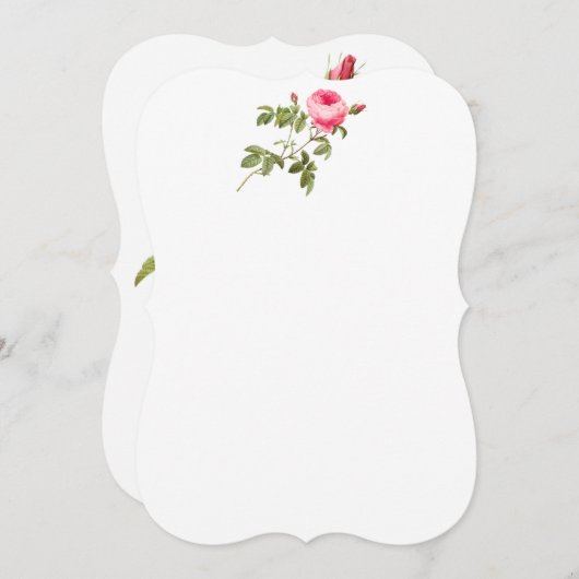 Roze Redoute Roze Uitnodigingen (Voorkant / Achterkant)