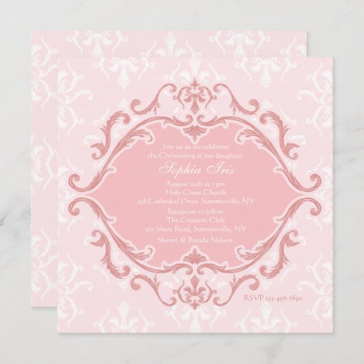 Roze Refinement-uitnodiging Kaart (Voorkant / Achterkant)