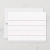 Roze regelindex notitiekaartje (Voorkant)