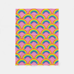 Roze regenbogen fleece deken