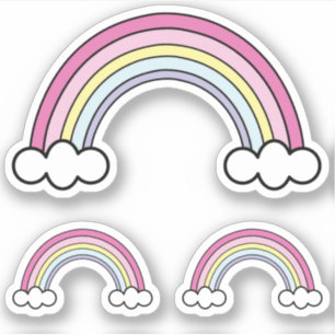 Roze regenbogen sticker