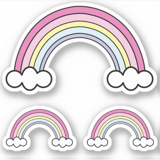 Roze regenbogen sticker (Voorkant)