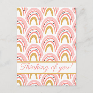 Roze regenboog denkt aan jou briefkaart
