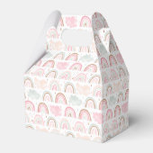 Roze Regenboog en Clouds Pattern Baby shower Bedankdoosjes (Achterkant)