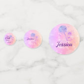 Roze regenboog fee sparkle 13e verjaardag confetti (Achterkanten)