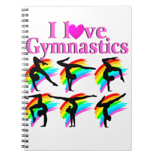 ROZE REGENBOOG GYMNASTIEK ONTWERP NOTITIEBOEK