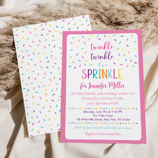Roze Regenboog Meisje Baby Sprinkle Kaart