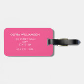 Roze Regenboog Monogram Initiaal Bagagelabel (Achterkant horizontaal)