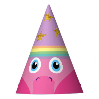 Roze regenboog Unicorn Face Costume Party Pet Feesthoedjes