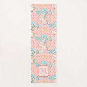 Roze regenboog Unicorn Monogrammen van de gloedrif Yogamat (Voorkant)