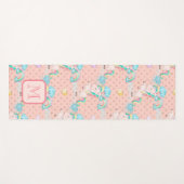 Roze regenboog Unicorn Monogrammen van de gloedrif Yogamat (Voorkant (horizontaal))