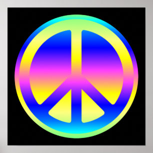 Roze regenboog vredessymbool poster