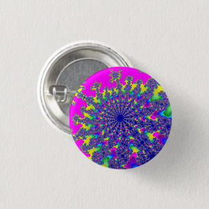 Roze regenboogbarst ronde button 3,2 cm