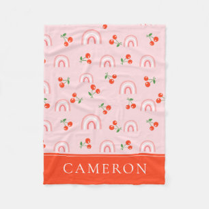 Roze regenboogCherry Pattern Fleece Deken