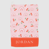 Roze regenboogCherry Pattern Golfhanddoek (Voorkant)