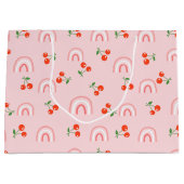 Roze regenboogCherry Pattern Groot Cadeauzakje (Voorkant)